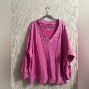 Aerie Pink V-Neck Sweater
